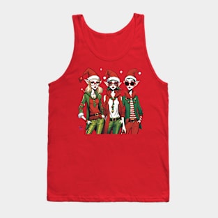 Fashionable Christmas Elves Tank Top